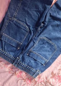 Blue Denim Cargo Pants