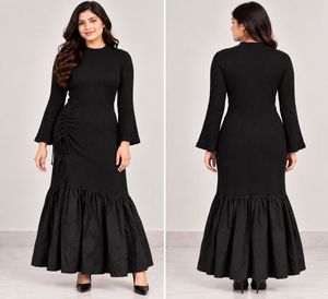Elegant Black Ribbed Dress