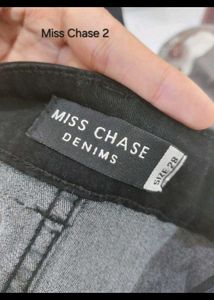 Black stretch flared denim jeans pants