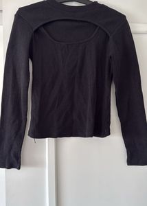 Black Cutout Long Sleeve Top, Bust- 34/32