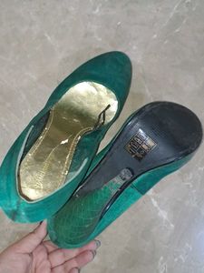 Vintage Italian H&amp;M Satin Platform Heels