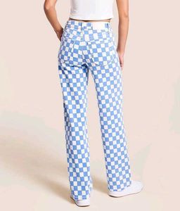 Checkerboard Wide Leg Pants