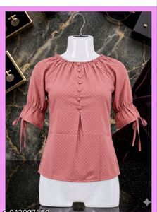 Stylish Pink Polka Dot Top