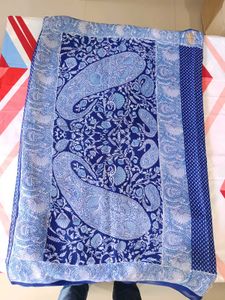 Beautiful Navy Blue Paisley Print Boil Saree