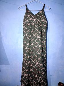 Navy &amp; White Print Summer Dress