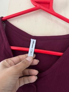 Burgundy Embroidered Blouse