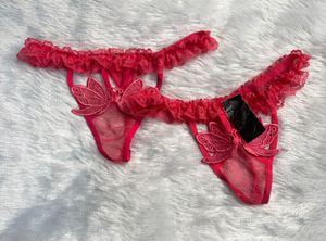 Sheer Pink Butterfly Thong Lingerie