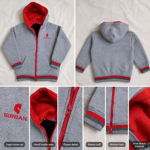 Kids Grey Zip-Up Hoodie