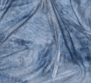 Blue Tie-Front Mesh Top