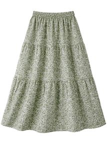 Tiered Floral Maxi Skirt