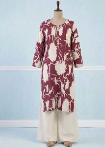 Combo of Green &amp; Magenta Floral Print Kurta