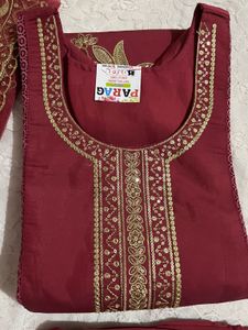Desi Embroidered sequence, Lotus Kurti set