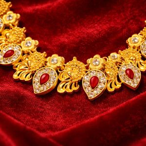 Gold Plated Necklace with Earrings Set