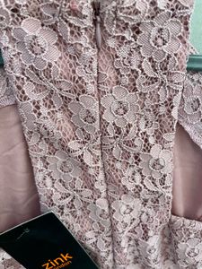 Chic Rose Lace Halter Dress
