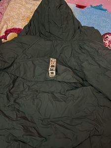 long Stylish Green Puffer Jacket