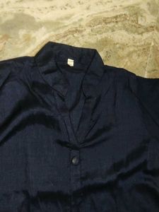 Navy Button-Down Kurti
