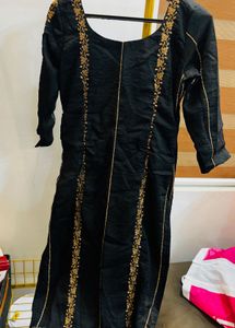 Elegant Black Embroidered Kurta wedding kurti