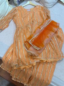 Orange Georgette Sharara