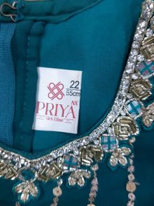 Beautiful Teal Embellished Anarkali Gown