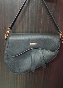 Stylish Black Saddle Bag