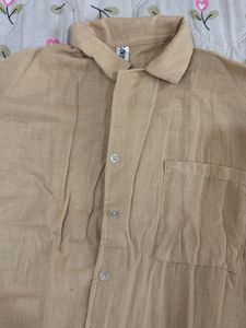XL Beige Linen Shirt &amp; Shorts Set