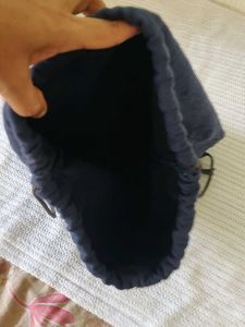 Navy Blue Drawstring Bag
