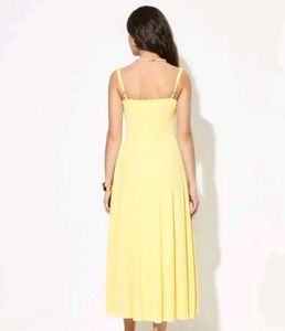 Savana Butter Yellow Coquette Midi Dress