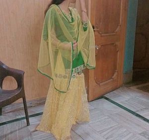 Green &amp; Yellow Kurta Set