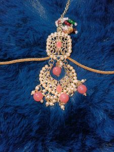 Pink Stone Indian Jewelry Set