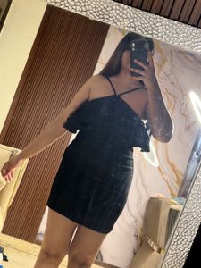 Chic Black Ruffle Mini Dress
