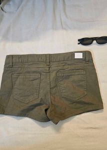 Olive Green Casual Shorts