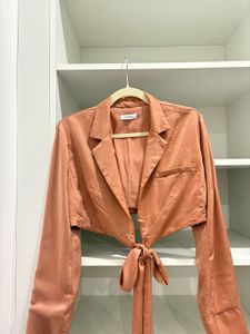 Fate Satin Crop Blazer