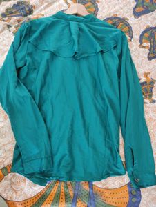Full Sleeve Shirt Top For Women, Green