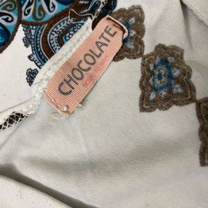 Chocolate Boho Paisley Print Wrap Dress