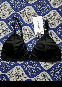 Savana Black Satin Bra