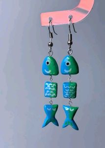 Segmented Fish Dangle Earrings