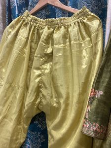Olive Green Floral Salwar Kameez