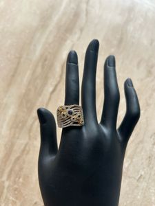 Statement Ring with Gemstones blue sapphire
