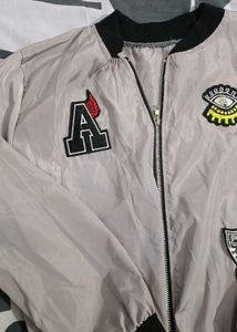 Lightweight Bomber Jacket with Patches