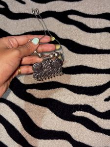 Ethnic Silver Oxidized Pendant Necklace