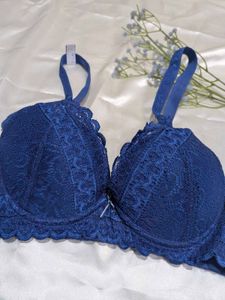 Elegant Navy Lace Bra