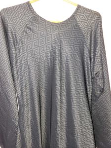 Stylish Geometric Print Pattern Satin Abaya