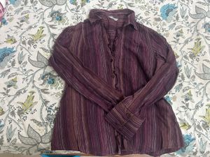 Striped Button-Up Blouse