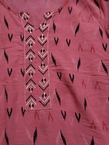 Pink Printed Kurta with blue plazo