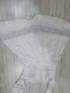 Embroidered White Rayon tumic