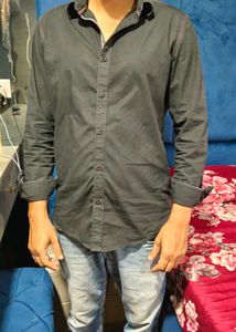 Black Long Sleeve Button-Down Shirt