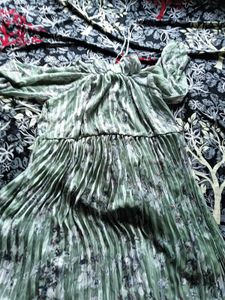 Pleated Floral Midi Dress