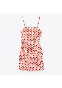 New Zara Celeb Style Cutout Printed Mini Dress