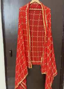 Red & Gold Dupatta