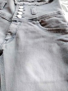 Gray High-Waisted Shorts